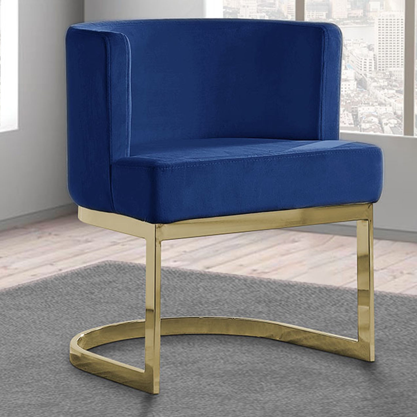 SC90-7 & SC590-7: Velvet Side Chair with Chrome Finish Legs (Set of 1)