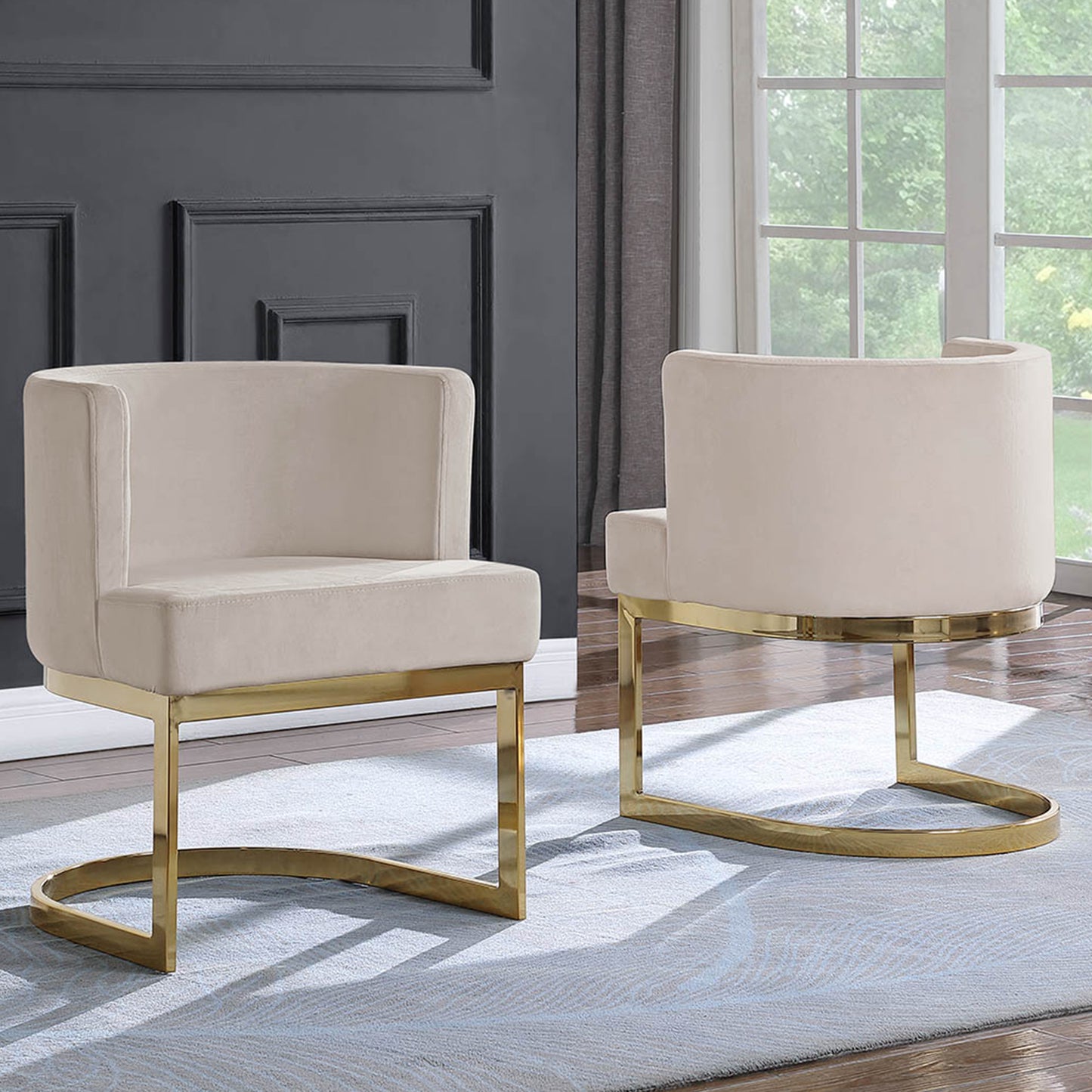 SC90-7 & SC590-7: Velvet Side Chair with Chrome Finish Legs (Set of 1)