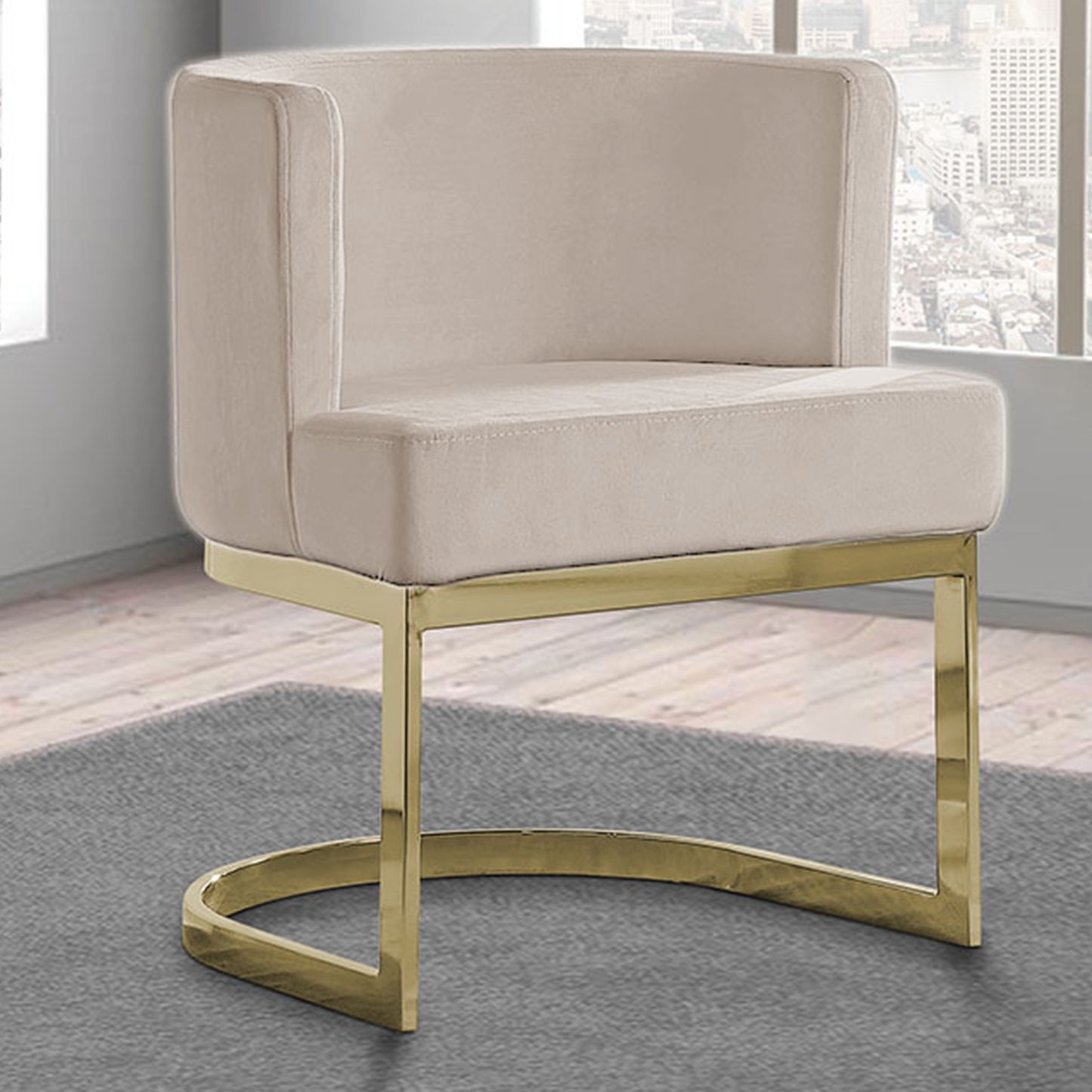 SC90-7 & SC590-7: Velvet Side Chair with Chrome Finish Legs (Set of 1)