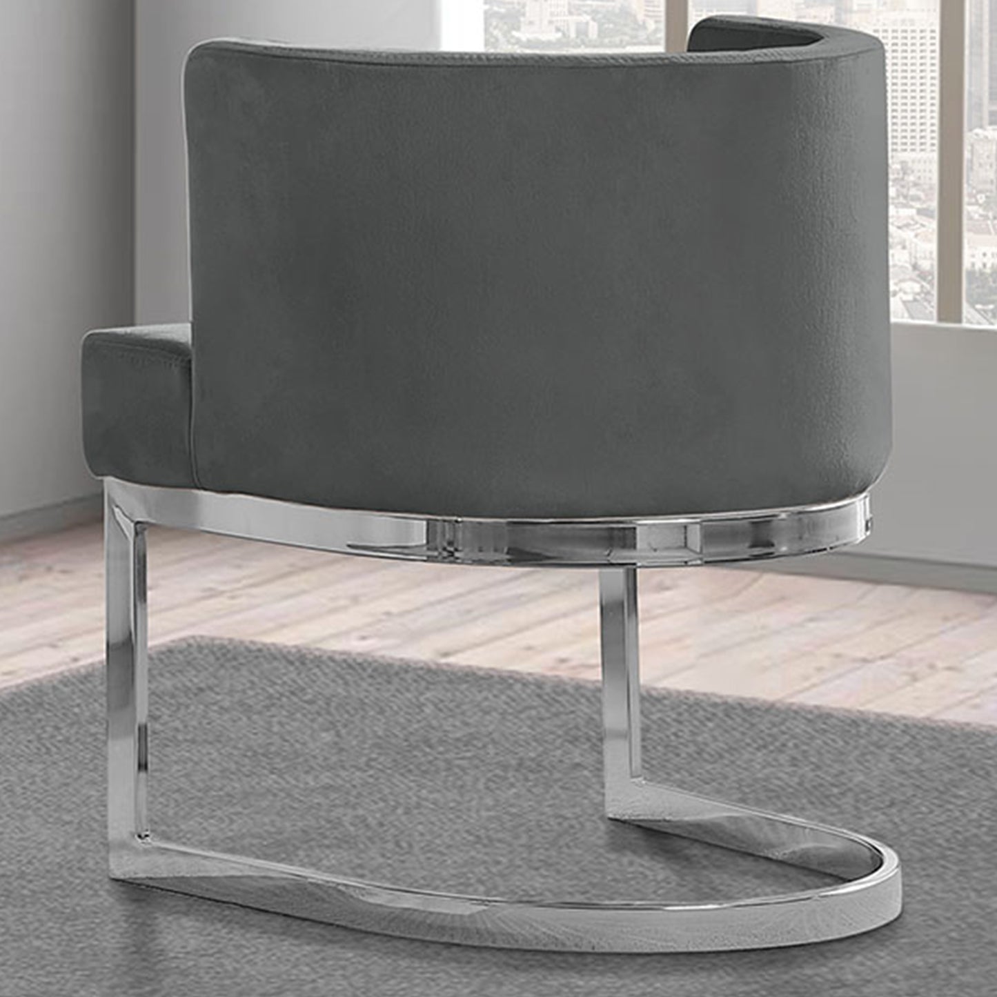 SC90-7 & SC590-7: Velvet Side Chair with Chrome Finish Legs (Set of 1)