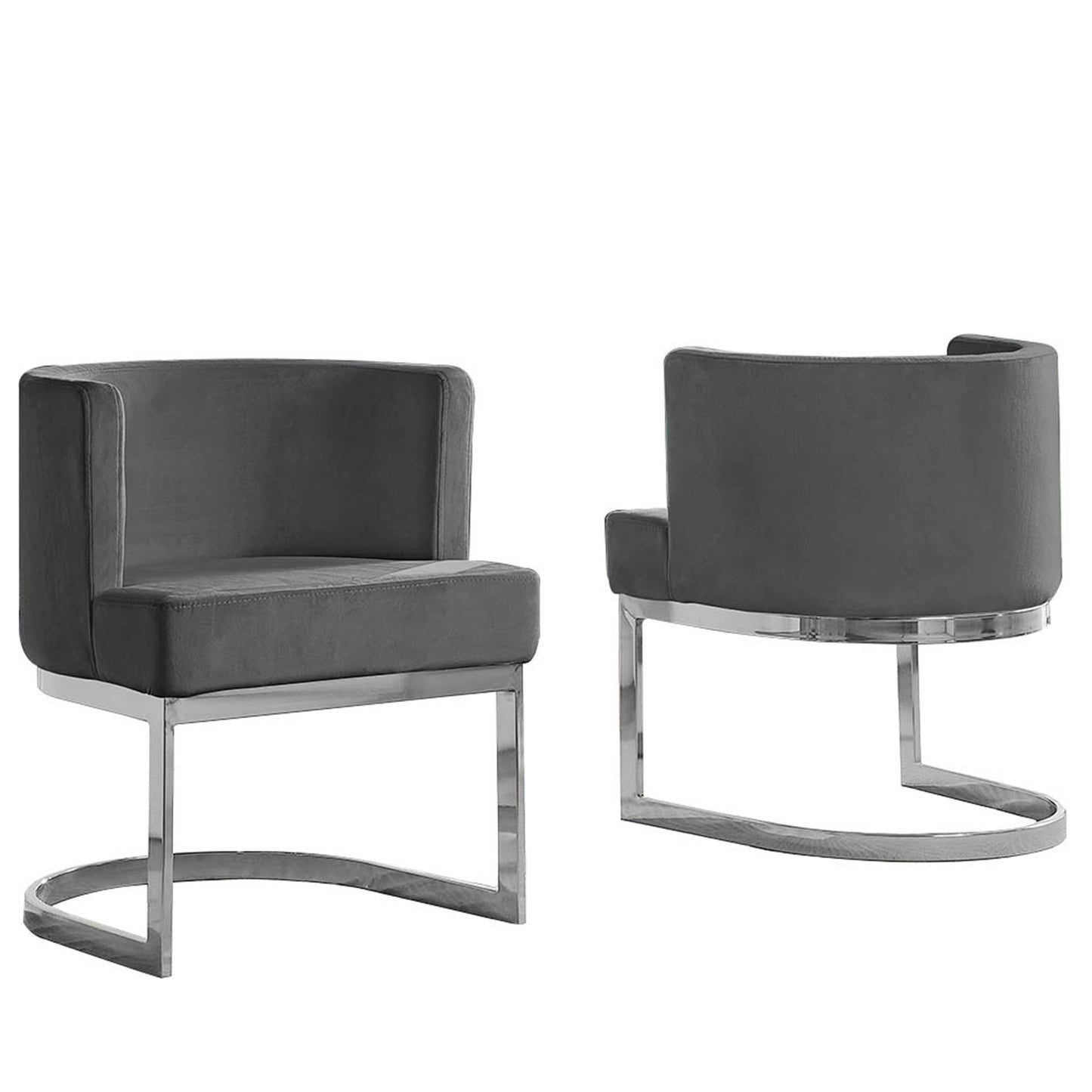 SC90-7 & SC590-7: Velvet Side Chair with Chrome Finish Legs (Set of 1)