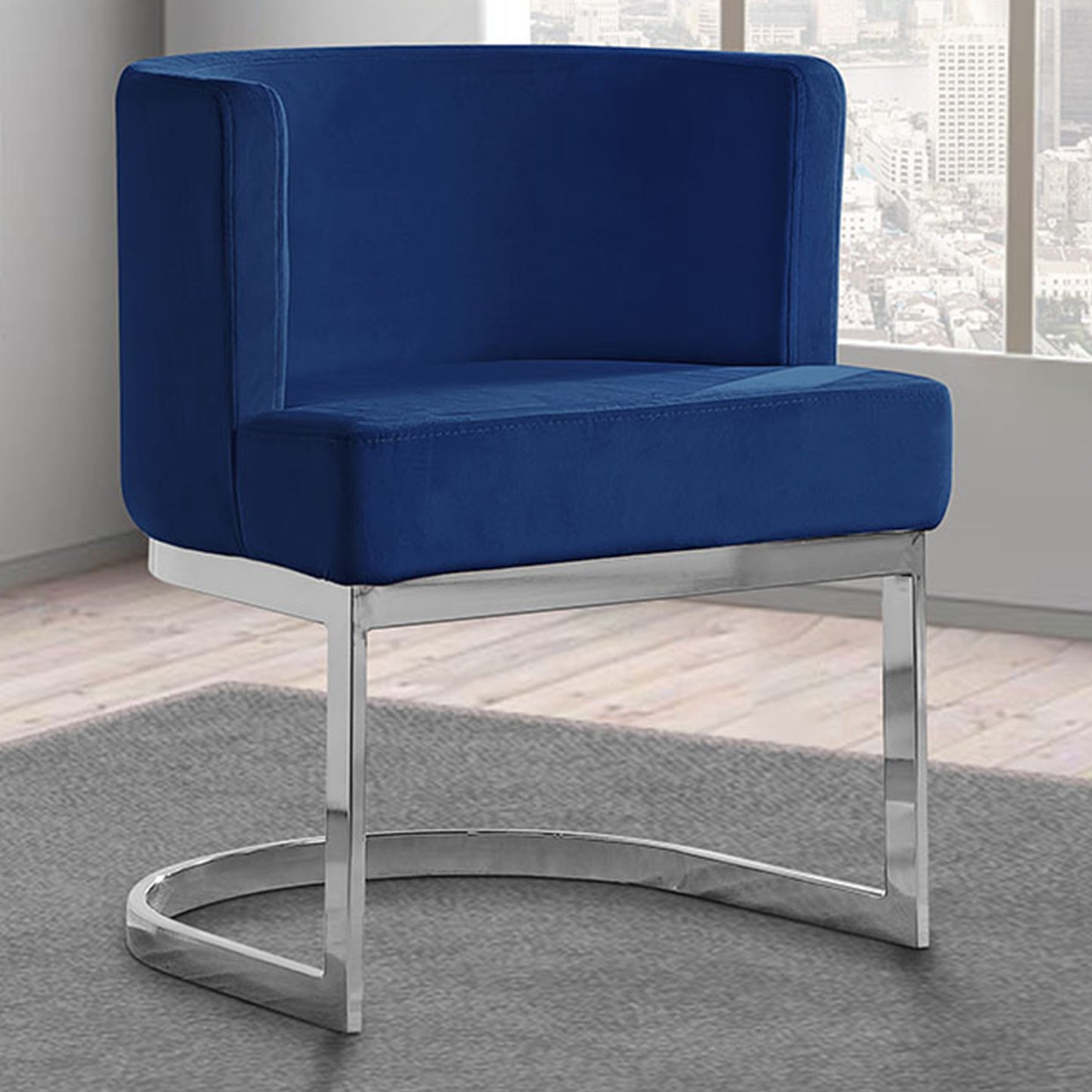 SC90-7 & SC590-7: Velvet Side Chair with Chrome Finish Legs (Set of 1)