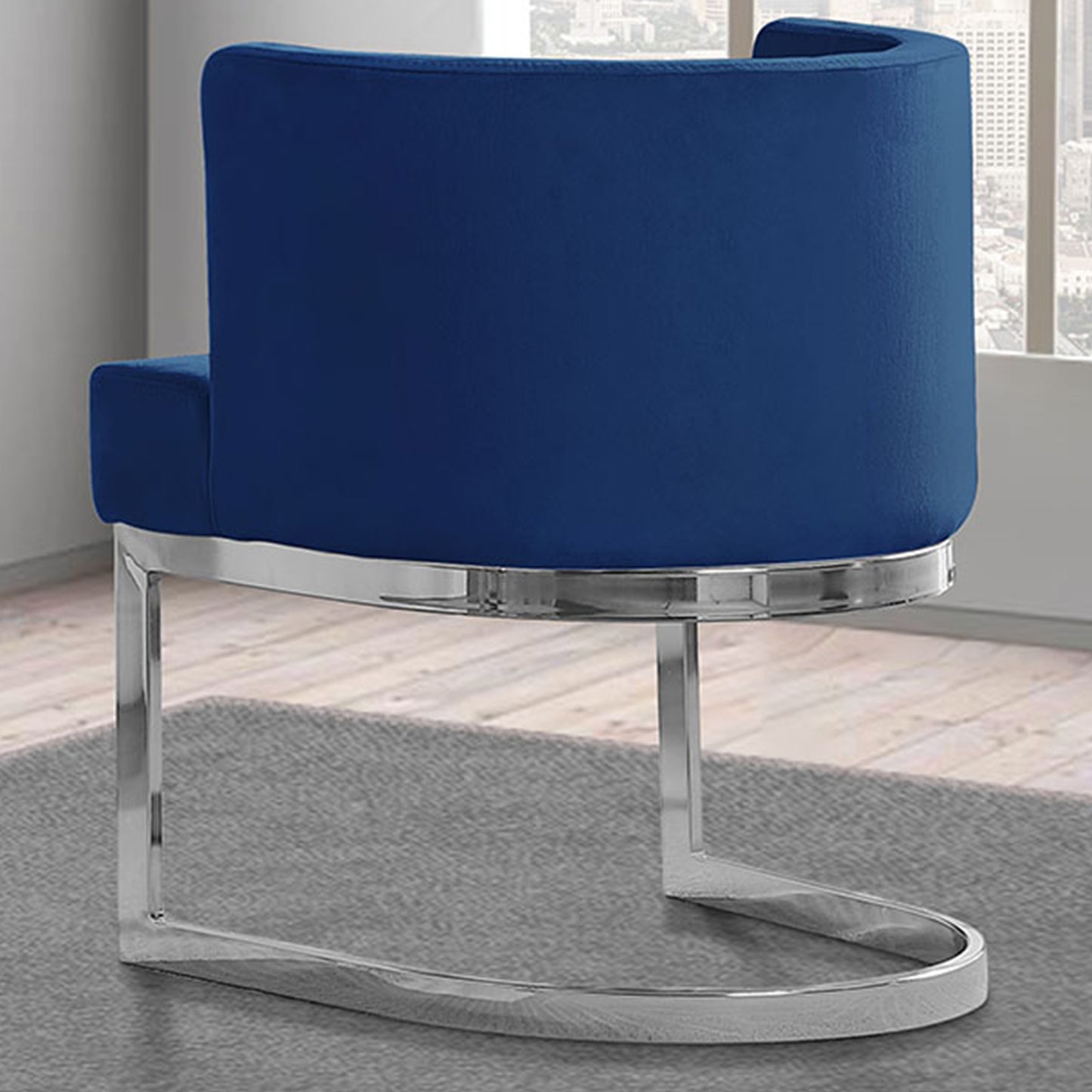 SC90-7 & SC590-7: Velvet Side Chair with Chrome Finish Legs (Set of 1)