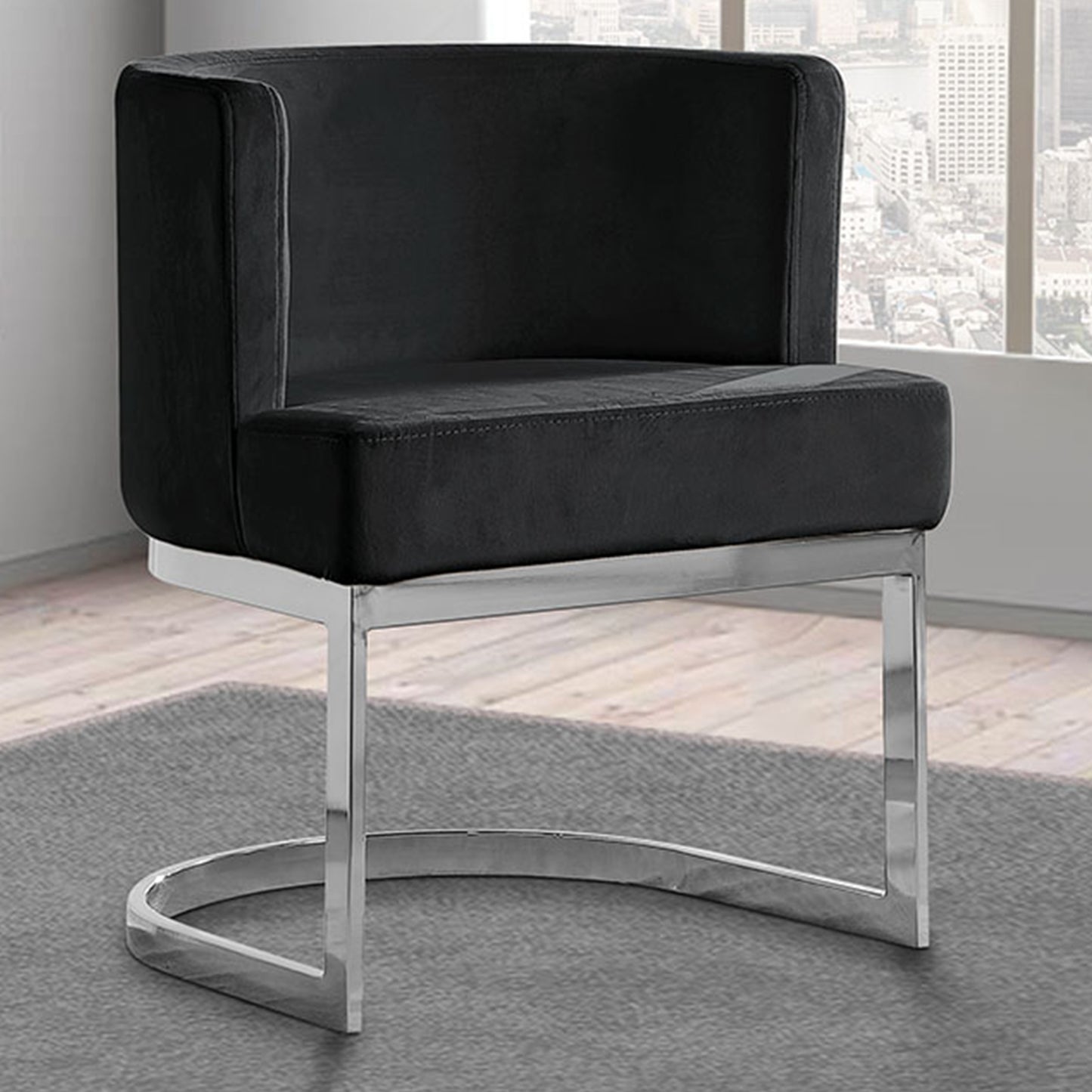 SC90-7 & SC590-7: Velvet Side Chair with Chrome Finish Legs (Set of 1)