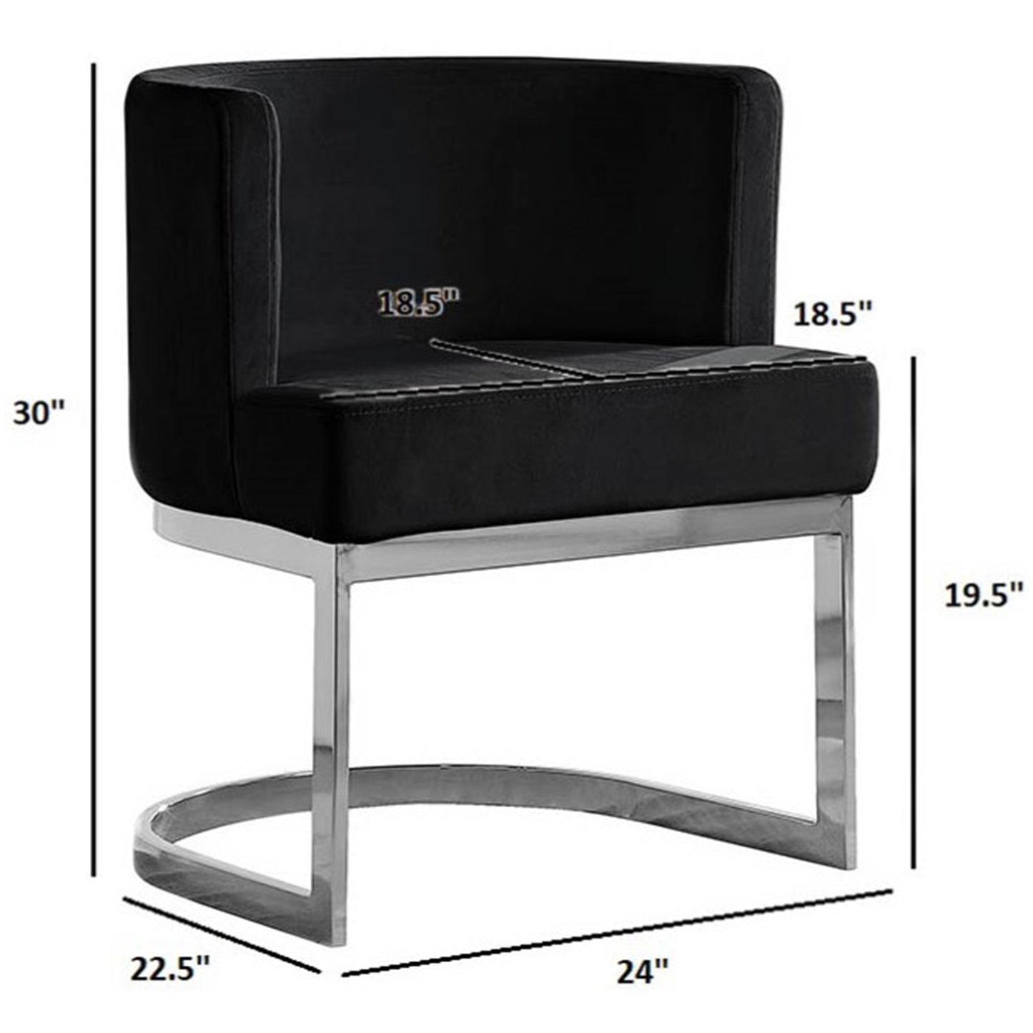 SC90-7 & SC590-7: Velvet Side Chair with Chrome Finish Legs (Set of 1)