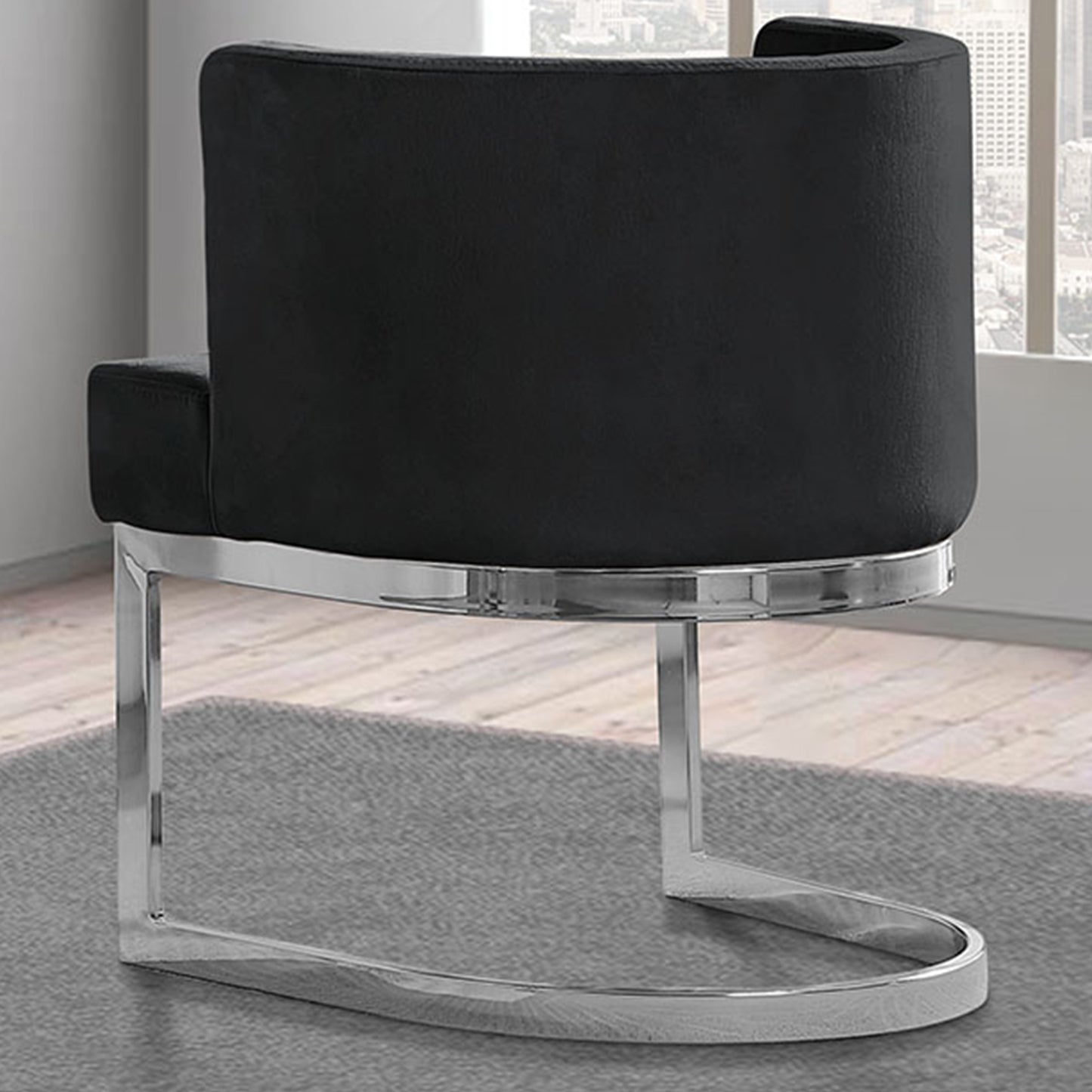 SC90-7 & SC590-7: Velvet Side Chair with Chrome Finish Legs (Set of 1)