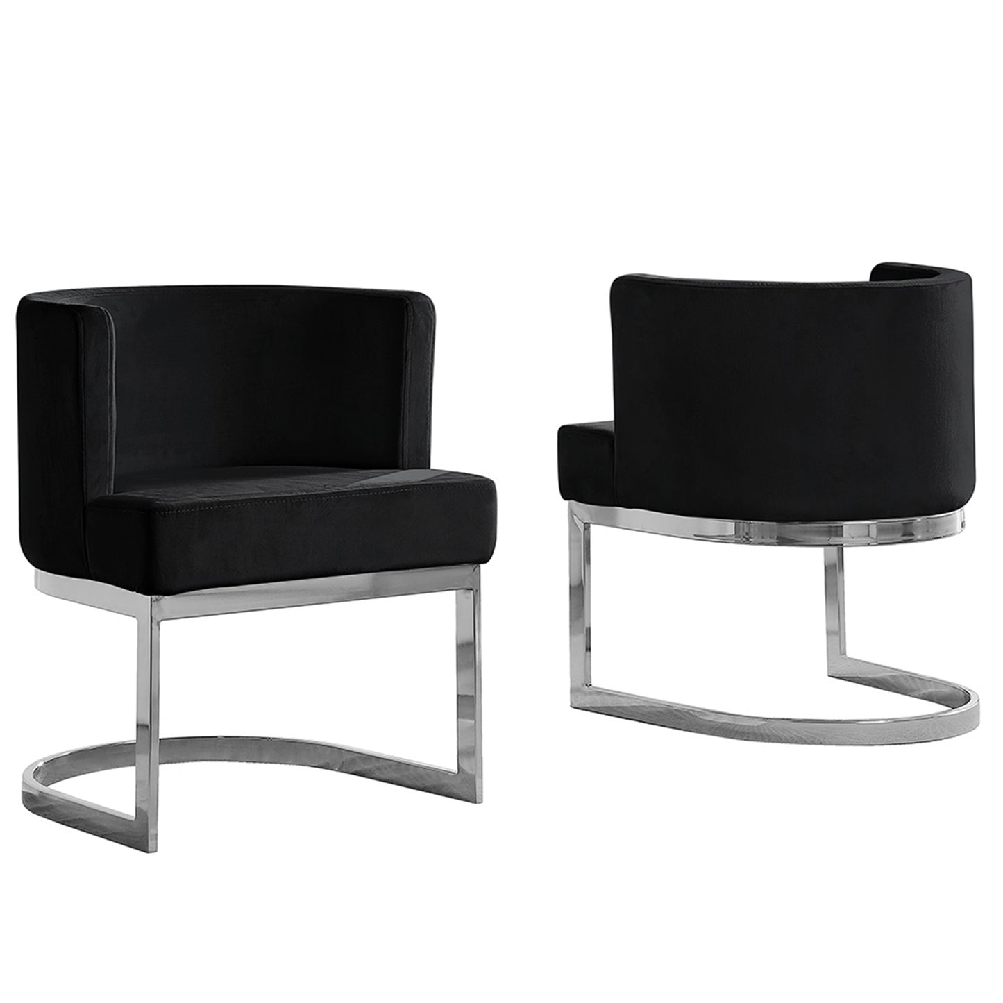 SC90-7 & SC590-7: Velvet Side Chair with Chrome Finish Legs (Set of 1)
