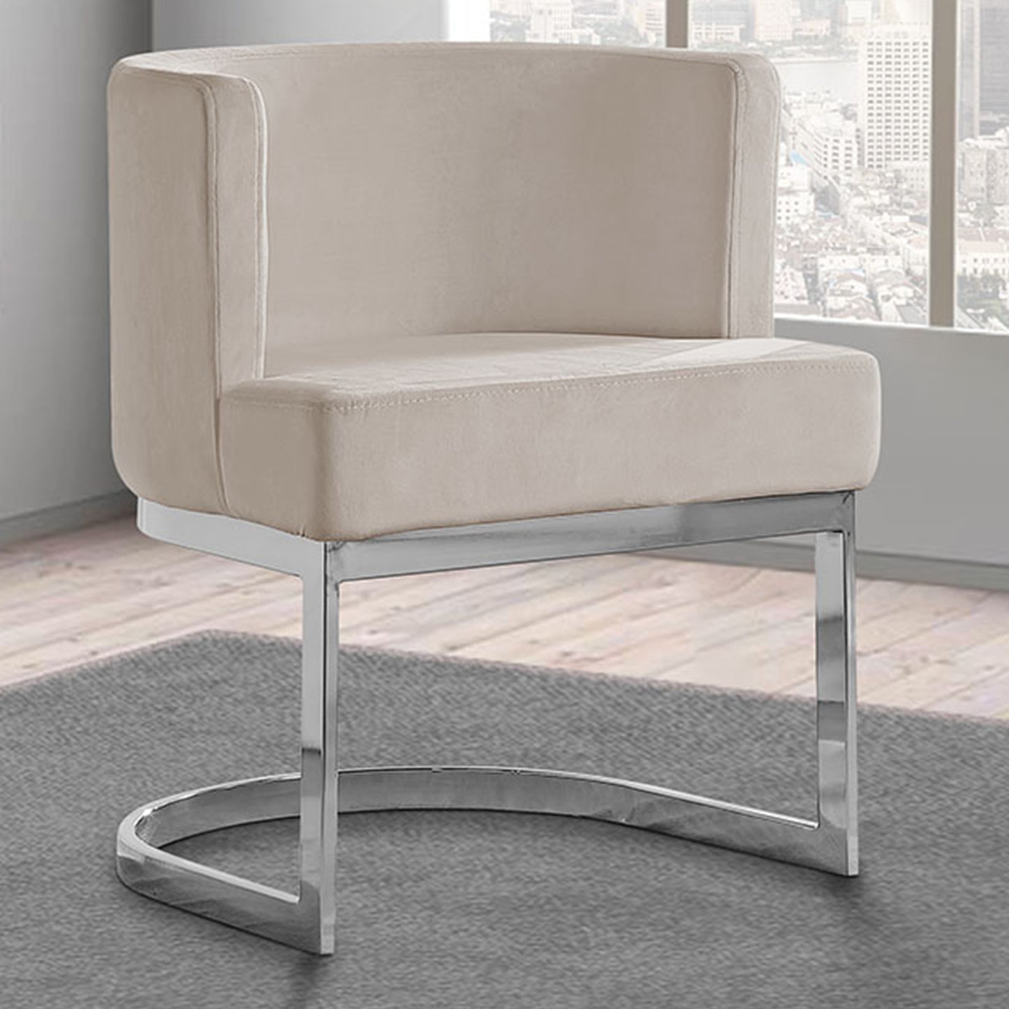 SC90-7 & SC590-7: Velvet Side Chair with Chrome Finish Legs (Set of 1)