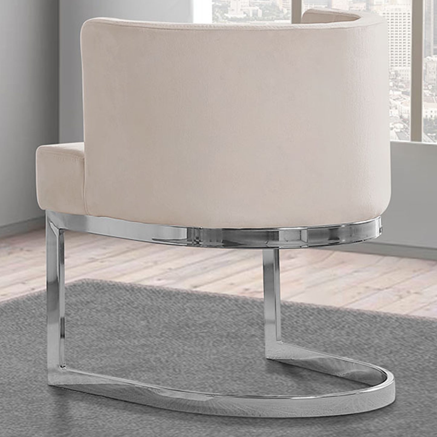 SC90-7 & SC590-7: Velvet Side Chair with Chrome Finish Legs (Set of 1)