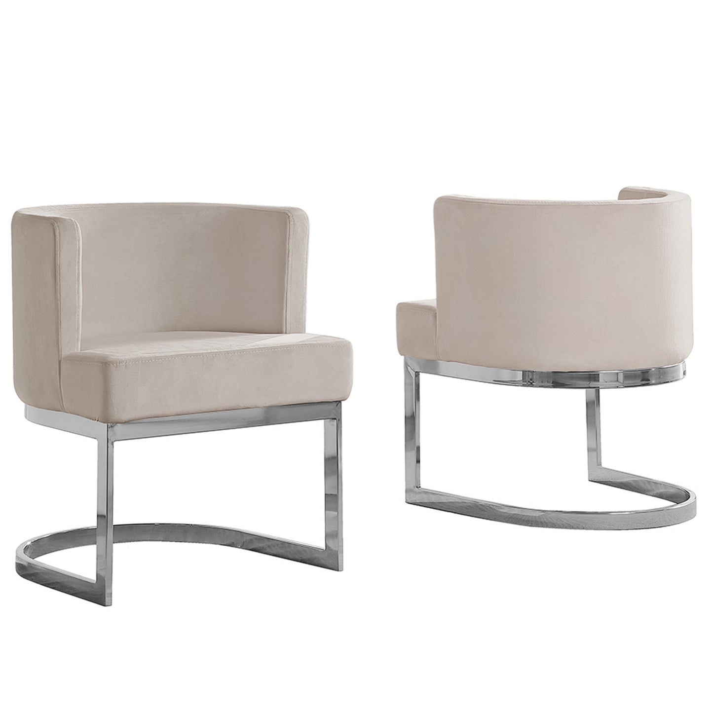 SC90-7 & SC590-7: Velvet Side Chair with Chrome Finish Legs (Set of 1)