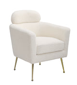 AC165 Modern Faux Fur Accent Lounge Chair with Gold Chrome Legs