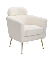 AC165 Modern Faux Fur Accent Lounge Chair with Gold Chrome Legs