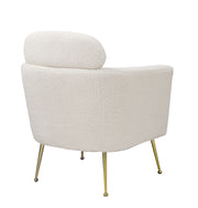 AC165 Modern Faux Fur Accent Lounge Chair with Gold Chrome Legs