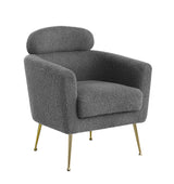 AC165 Modern Faux Fur Accent Lounge Chair with Gold Chrome Legs