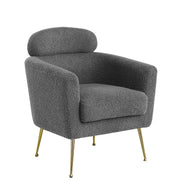 AC165 Modern Faux Fur Accent Lounge Chair with Gold Chrome Legs