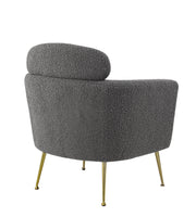 AC165 Modern Faux Fur Accent Lounge Chair with Gold Chrome Legs