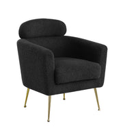 AC165 Modern Faux Fur Accent Lounge Chair with Gold Chrome Legs