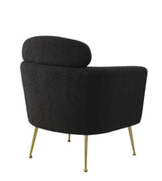 AC165 Modern Faux Fur Accent Lounge Chair with Gold Chrome Legs