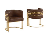 Modern Faux Leather Accent Chair with Architectural Gold Frame (AC220L) by Quality Living Furniture