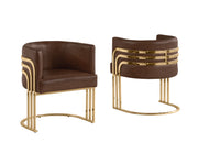Modern Faux Leather Accent Chair with Architectural Gold Frame (AC220L) by Quality Living Furniture