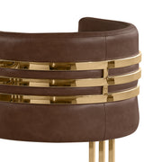 Modern Faux Leather Accent Chair with Architectural Gold Frame (AC220L) by Quality Living Furniture