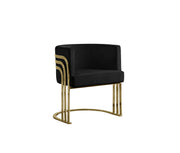 AC220 Modern Velvet Barrel Accent Chair with [Gold Chrome / Chrome] Wrap-Around Frame, Deep Seat Upholstered Tub Chair for Living Room & Vanity