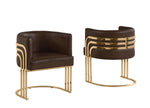 Modern Faux Leather Accent Chair with Architectural Gold Frame (AC220L) by Quality Living Furniture