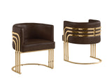 Modern Faux Leather Accent Chair with Architectural Gold Frame (AC220L) by Quality Living Furniture