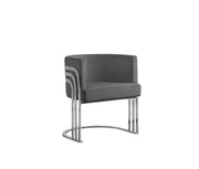 AC220 Modern Velvet Barrel Accent Chair with [Gold Chrome / Chrome] Wrap-Around Frame, Deep Seat Upholstered Tub Chair for Living Room & Vanity