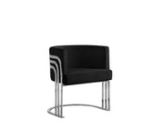 AC220 Modern Velvet Barrel Accent Chair with [Gold Chrome / Chrome] Wrap-Around Frame, Deep Seat Upholstered Tub Chair for Living Room & Vanity