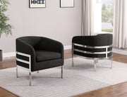 AC280 Modern Teddy Fabric Barrel Accent Chair with Architectural Wrap-Around Chrome Frame