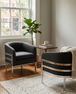 Luxury Statement Armchair with Teddy Fabric and Open Silver Metal Base (AC280 - AC282) by Quality Living Furniture