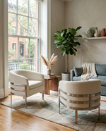Luxury Statement Armchair with Teddy Fabric and Open Silver Metal Base (AC280 - AC282) by Quality Living Furniture