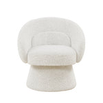 Swivel Barrel Accent Chair with Teddy Boucle Upholstery (AC300-2) by Quality Living Furniture