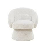 Swivel Barrel Accent Chair with Teddy Boucle Upholstery (AC300-2) by Quality Living Furniture