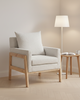 Lounge Arm Chair with Teddy Boucle Upholstery (AC310-2) by Quality Living Furniture