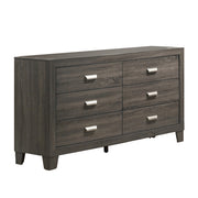 ANA Anastasia Bedroom Collection - Modern Rustic 6-Drawer Dresser and Mirror Set, Wide Wood Bedroom Vanity with Weathered Gray Finish
