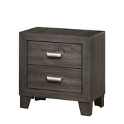 ANA Anastasia Bedroom Collection - Modern Rustic 2-Drawer Nightstand, Wood Bedside Table with Weathered Gray Finish & Silver Hardware