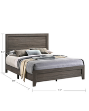 Anastasia Panel Bed - Modern Wood-Grain Finish