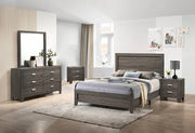 ANA Anastasia Bedroom Collection - Modern Rustic 2-Drawer Nightstand, Wood Bedside Table with Weathered Gray Finish & Silver Hardware