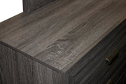 Anastasia 6-Drawer Horizontal Dresser and Mirror - Modern Wood-Grain Finish