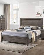 Anastasia Panel Bed - Modern Wood-Grain Finish by Quality Living Furniture