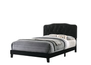 Modern Upholstered Full Panel Bed Frame with Button Tufting and Nailhead Trim (B87,B88,B102) by Quality Living Furniture