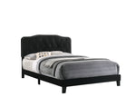 Modern Upholstered Full Panel Bed Frame with Button Tufting and Nailhead Trim (B87,B88,B102) by Quality Living Furniture