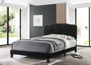 Modern Upholstered Full Panel Bed Frame with Button Tufting and Nailhead Trim (B87,B88,B102) by Quality Living Furniture