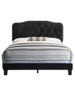 Modern Upholstered Full Panel Bed Frame with Button Tufting and Nailhead Trim (B87,B88,B102) by Quality Living Furniture