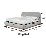 Chunky Bouclé Upholstered Platform Bed Frame