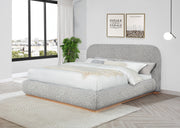 Chunky Bouclé Upholstered Platform Bed Frame