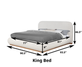 Chunky Bouclé Upholstered Platform Bed Frame