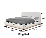 Chunky Bouclé Upholstered Platform Bed Frame